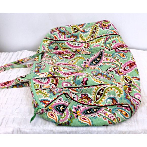 Vera Bradley Duffle Bag Green Paisley Tutti Frutti Spring 2013 Floral Overnight - Picture 8 of 12